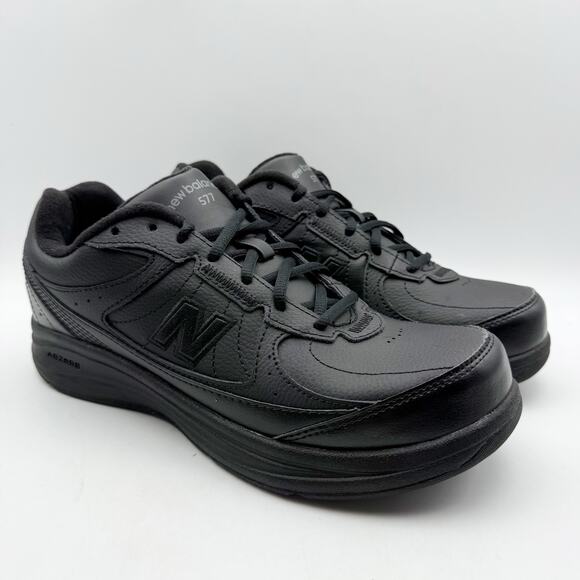 New Balance Womens 577 Walking Sneakers US 9 Wide Black Leather Athletic NIB - Picture 5 of 13
